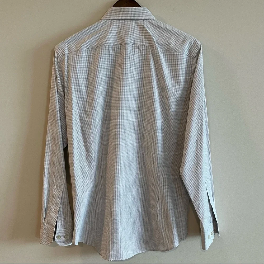Banana Republic Men’s Blue Check Non Iron Slim Fit Long Sleeve M
